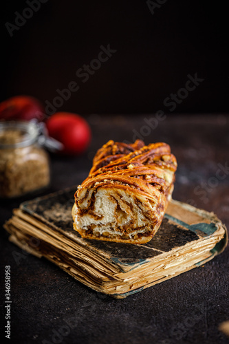 Swirl brioche or traditional Polish babka cake