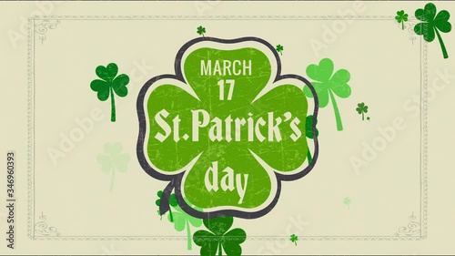 holiday date reminder with march 17 st patricks day written in four leaf clover visual