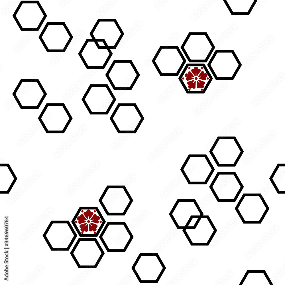seamless hexagon pattern black with red seamless hexagon pattern black with red
