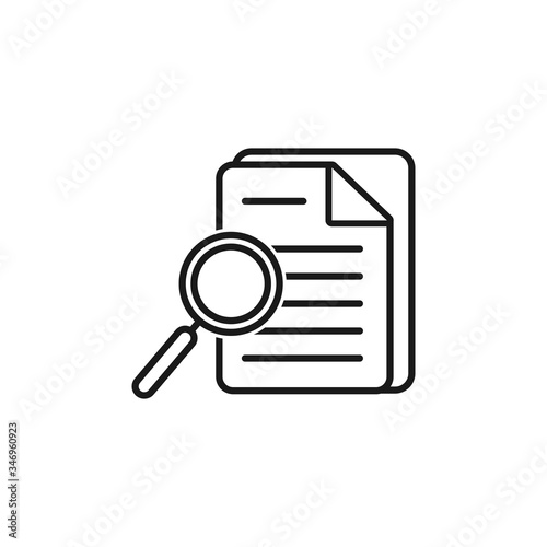 Verification of the document. Vector icon isolated on white background.