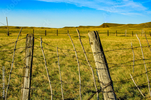 Dixon Ranch in summer. Grasslands. National Park, Saskatchewan, Canada photo