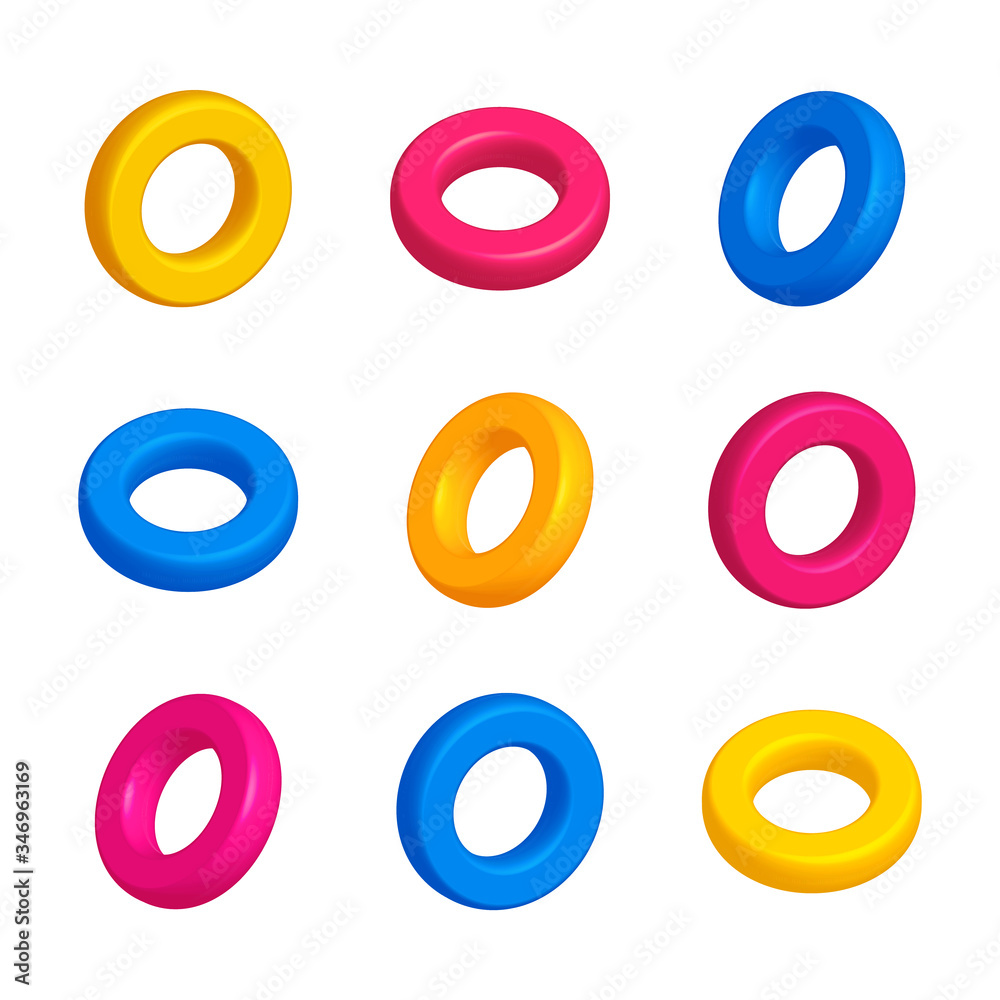 colorful 3d circles in different angle colorful 3d circles in different angle