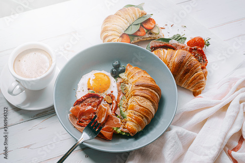 delicious american croissants for breakfast