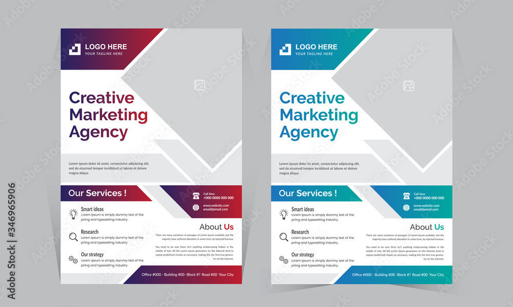 Flyer design abstract for creative marketing agency