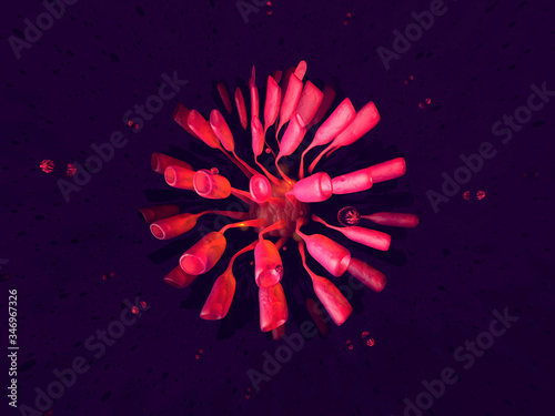 3D Rendered Illustration, visualisation of a generic virus