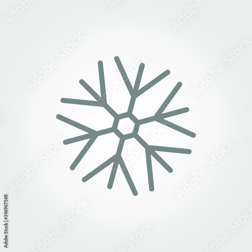 Snowflake vector icon. Illustration of snow, winter season, ice symbol, cold icon. Vector illustration eps 10
