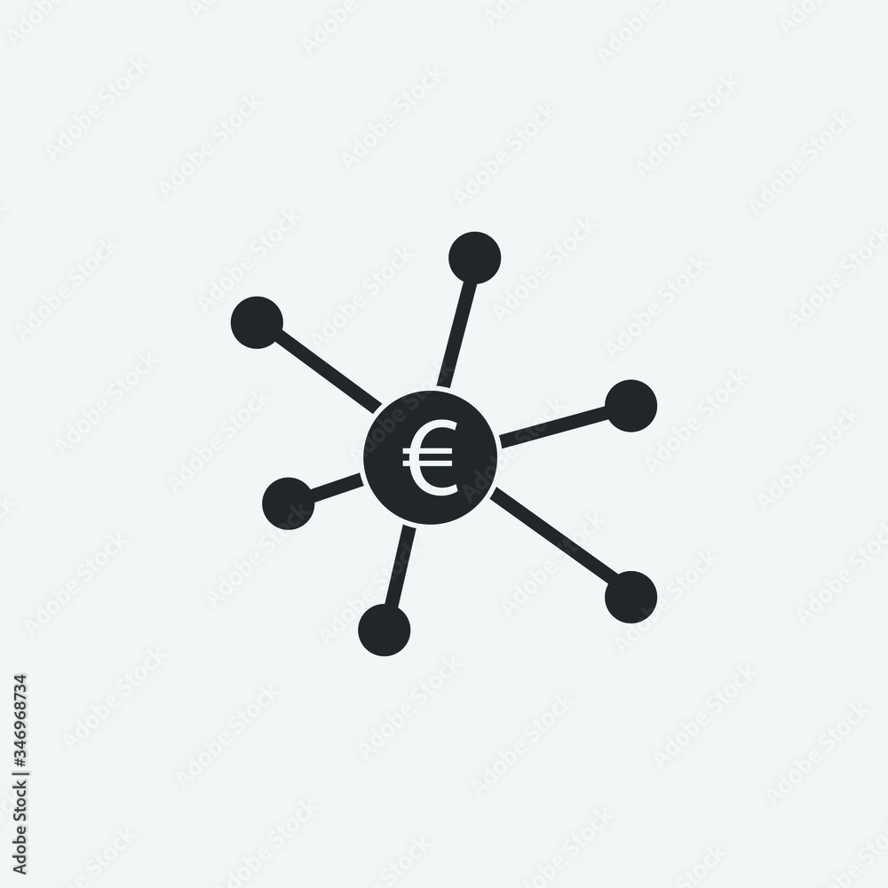 Money connection vector icon illustration sign Money connection vector icon illustration sign
