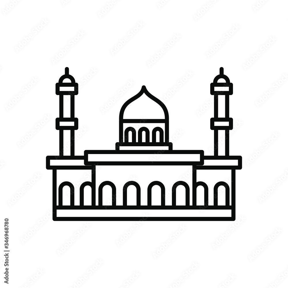 arabic mosque icon, line style