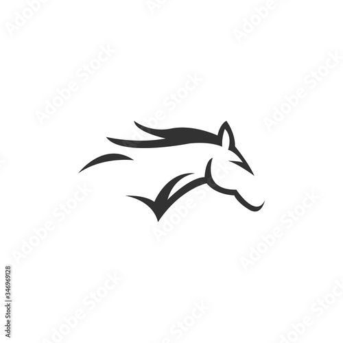 horse elegant logo symbol vector for company symbol meaning strange simplicity line curve with cutting edge
