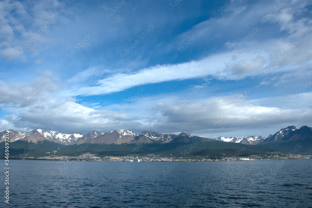 Ushuaia, Argentina from a boat.