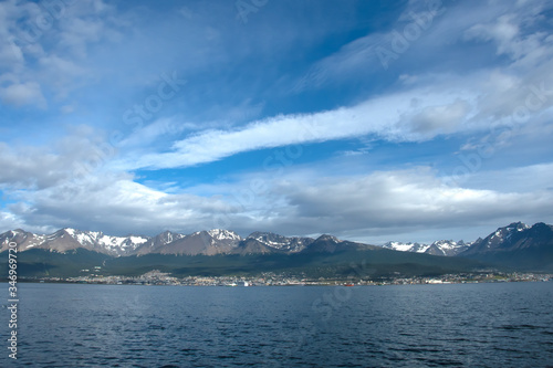 Ushuaia, Argentina from a boat.