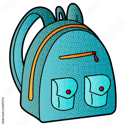 backpack vector design. digital hand drawn. comic style