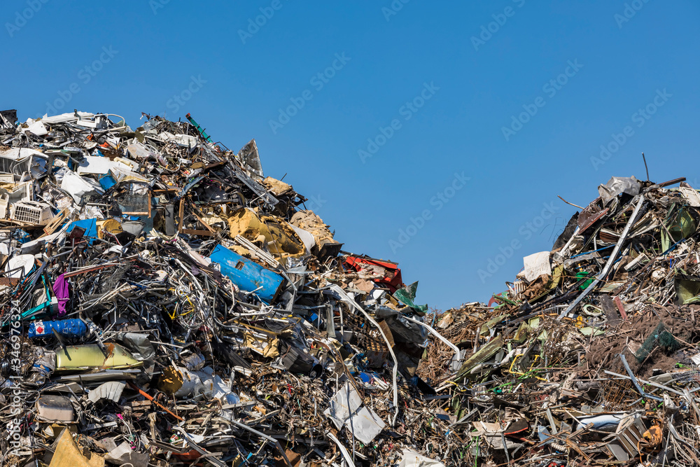 Germany, Baden-Wurttemberg, Stuttgart, Scrap metal lying in junkyard