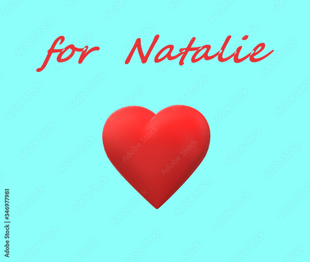 valentine card with name and red heart