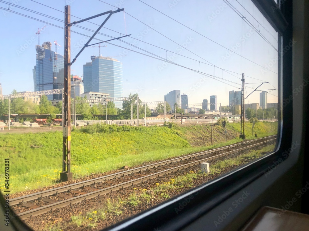 Fototapeta premium railway in the city