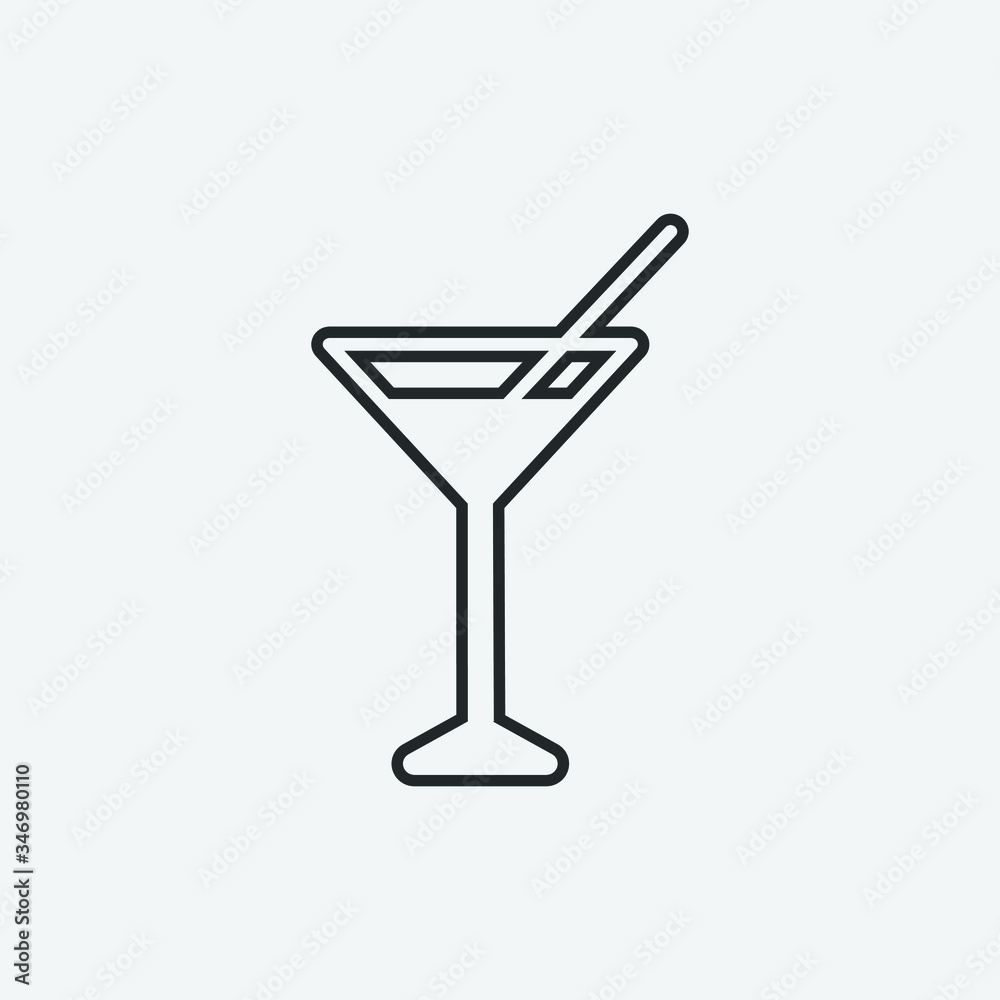 Cocktail vector icon illustration sign Cocktail vector icon illustration sign