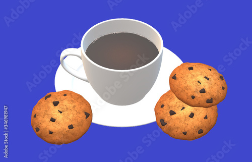 cup of coffee and cookies