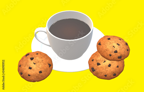 cup of coffee and cookies