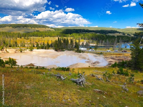 Beautiful and unbelievable geyser in yellow stone national park