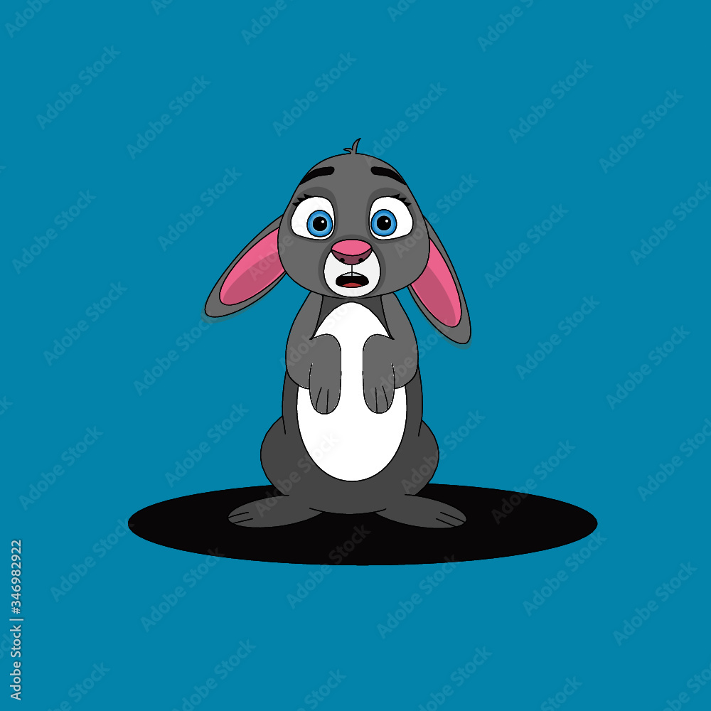 Fototapeta premium Frightened, little defenseless Bunny rabbit