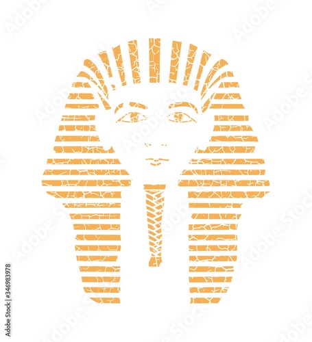 King Tut .Tutankhamun Mask with Cracked Texture Look 