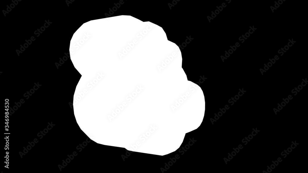 Cloud icon animation loop on green background with alpha mask 4K UHD footage