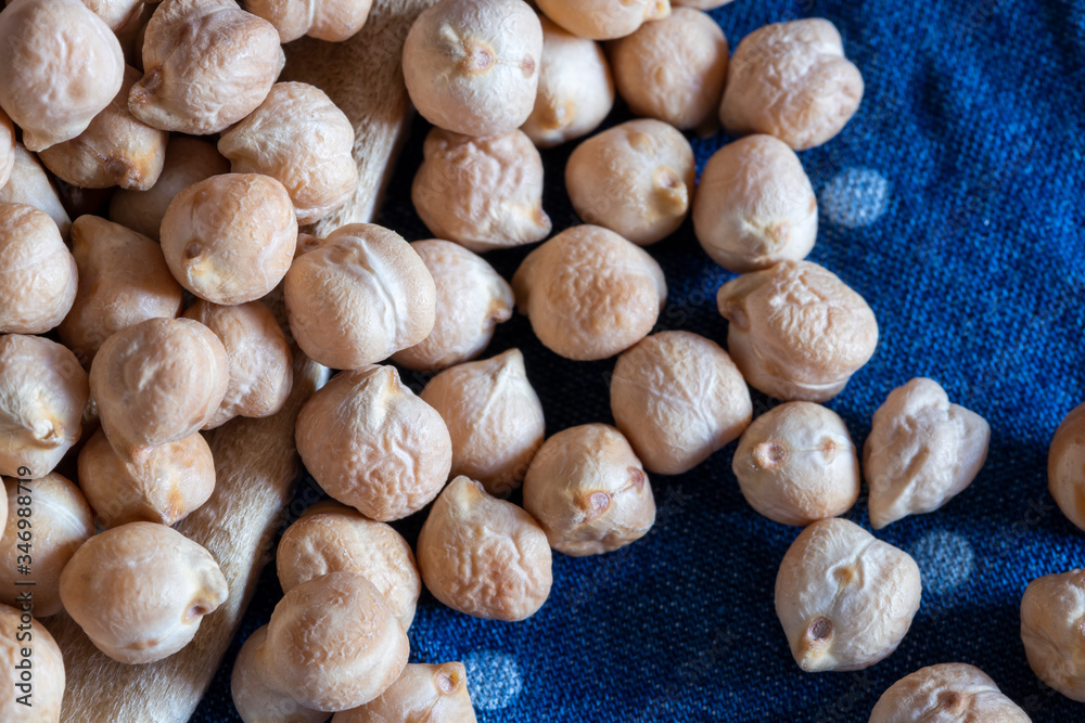 raw chickpeas with all the splendor of their texture