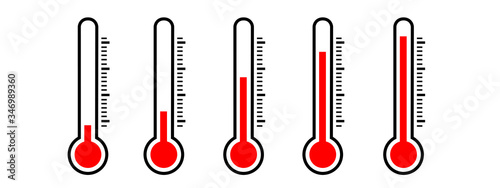 Thermometer Icon Vector Design on White Background 