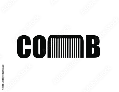 creative comb logo vector illustration, saloon logo 