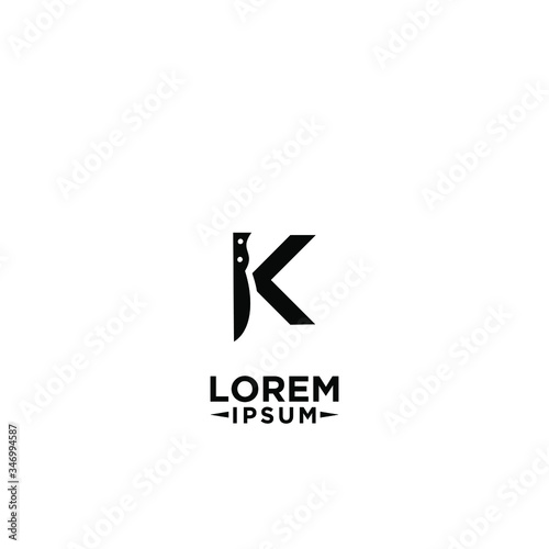knives letter k initial  abstract logo icon design vector