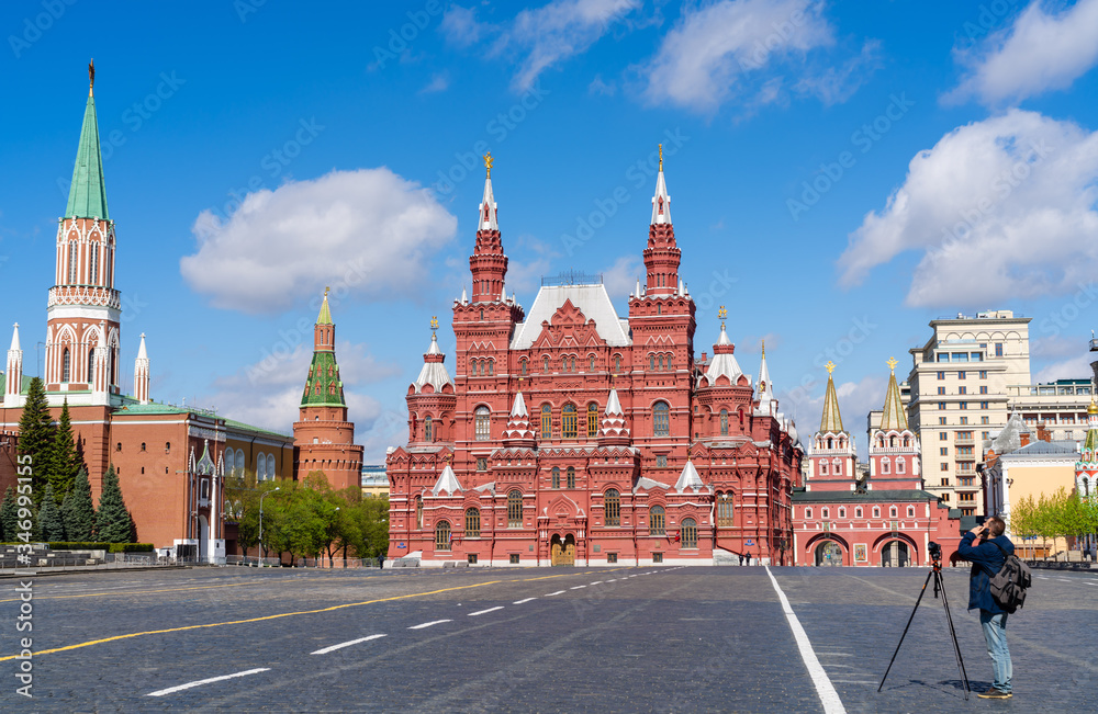 deserted Red Square during the period of self-isolation deserted Red Square during the period of self-isolation