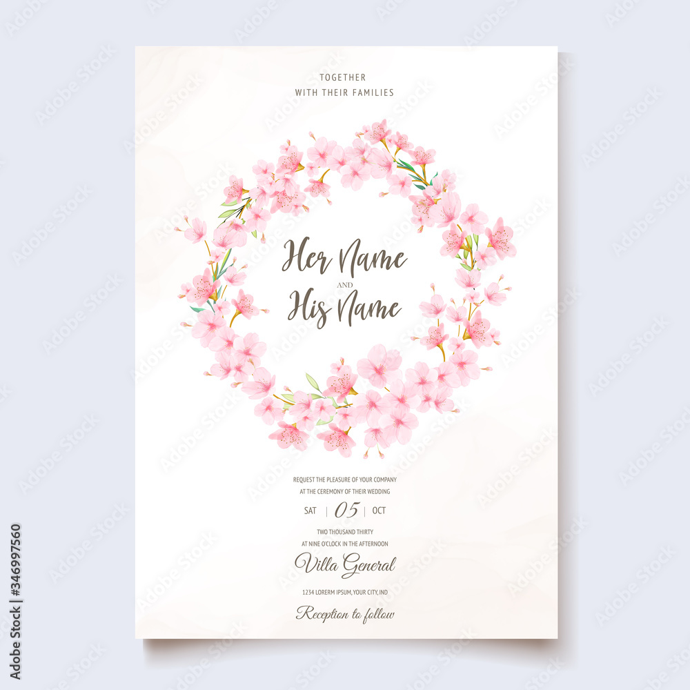 beautiful cherry blossom invitation card design