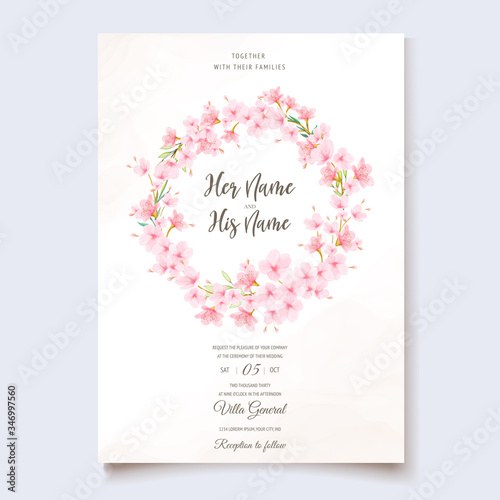 beautiful cherry blossom invitation card design