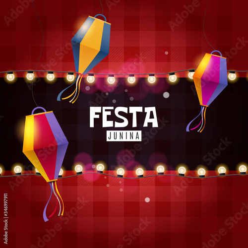 Festa Junina lags and paper lantern