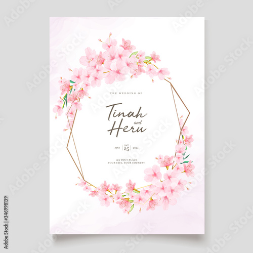 beautiful cherry blossom invitation card design
