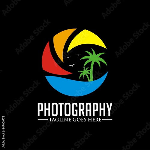 Photography logo design vector for studio and business. Camera icon vector design template 