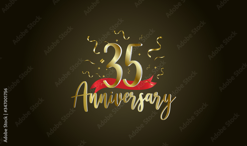 Anniversary celebration background. with the 35th number in gold and with the words golden anniversary celebration. Anniversary celebration background. with the 35th number in gold and with the words golden anniversary celebration.