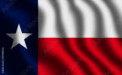 Image of the waving flag American state Texas (3D rendering)
