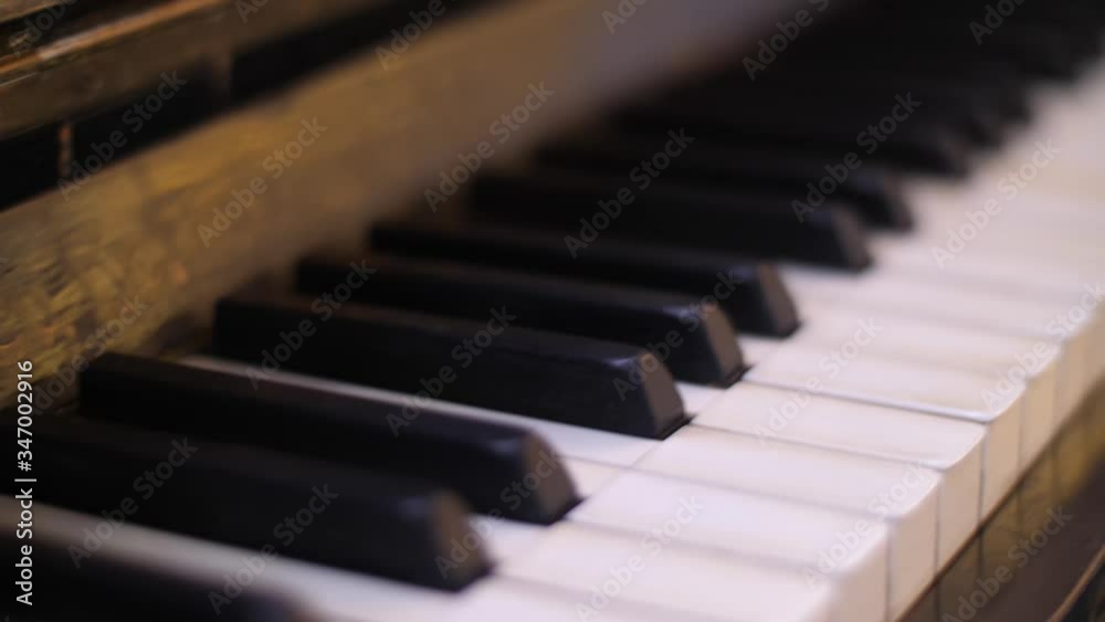 Tracking Forward Piano Keys Close Up Tracking Forward Piano Keys Close Up