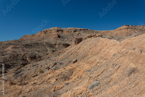 Arid slope of rocks in the desert, American southwest Chihuahuan desert, horizontal aspect