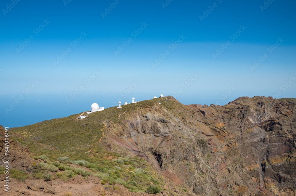 Space observatories on the top of the El Roque de los Muchachos mountain on La Palma Space observatories on the top of the El Roque de los Muchachos mountain on La Palma