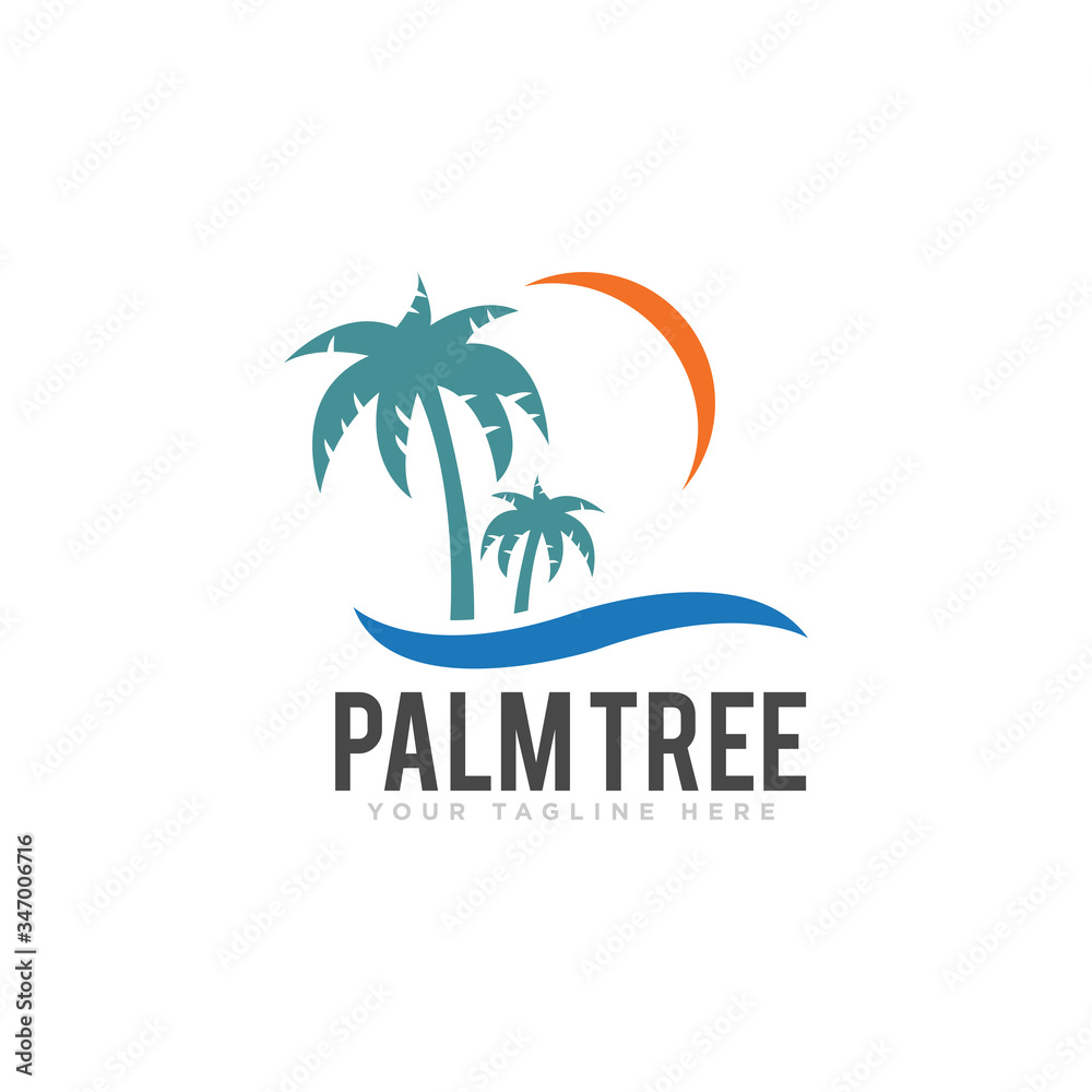 Palm Tree Logo Icon Design Illustration