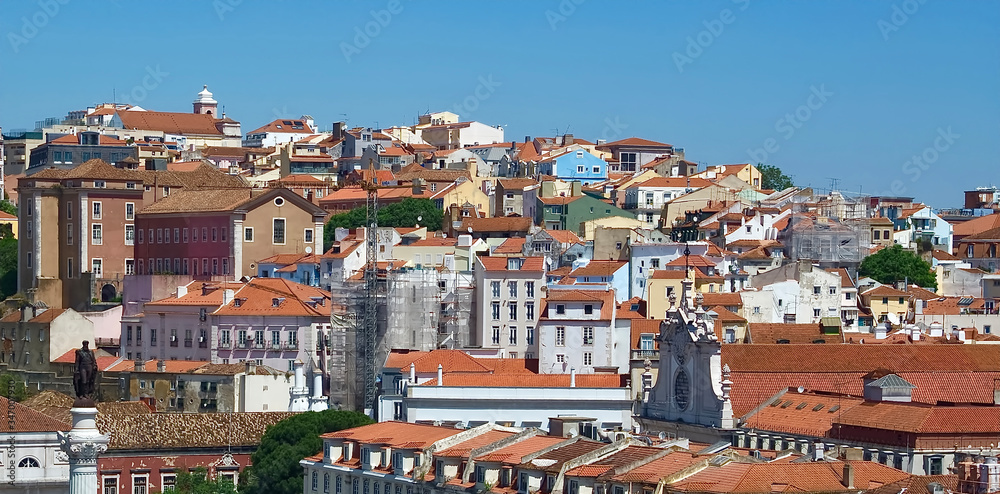 Beautiful aerial view of the city of Lisbon in Portugal