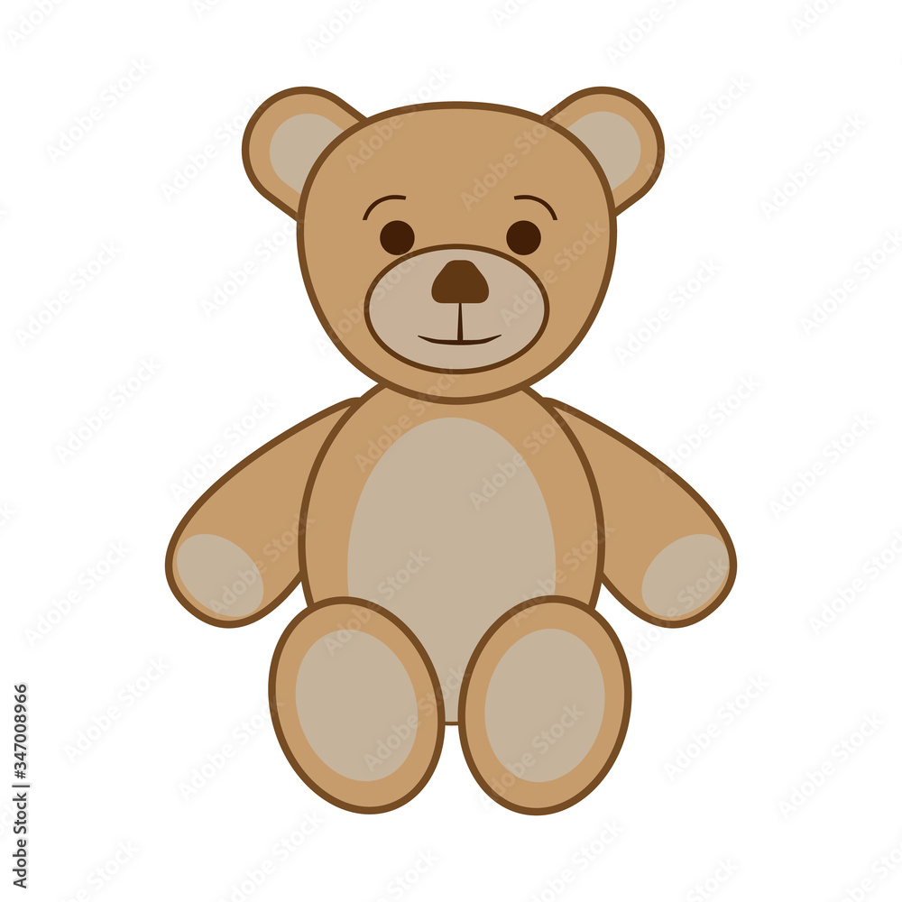 Icon of a cute smiling bear on a white background Icon of a cute smiling bear on a white background