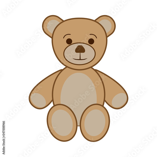 Icon of a cute smiling bear on a white background