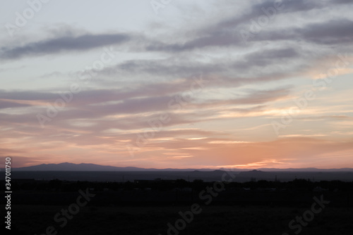 Sunset sky over Albuquerque, New Mexico. 