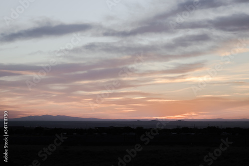 Sunset sky over Albuquerque  New Mexico. 