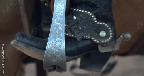 Boot getting into the stirrup