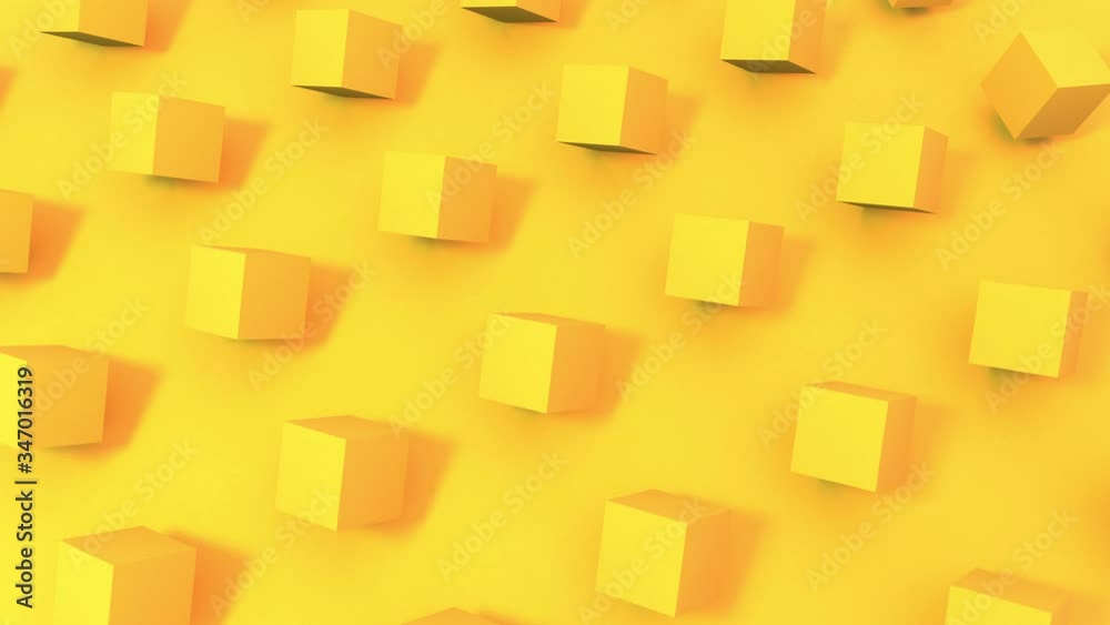 3D animation of seamless loop background of sunny bright yellow cubes rotating. Great for presentations. Put your text in it. 3D animation of seamless loop background of sunny bright yellow cubes rotating. Great for presentations. Put your text in it.