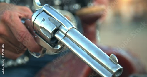 Finger on the trigger of a revolver